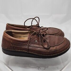 Finn Comfort Men 44 London Oxford Brown Leather Comfort Cork Walk Shoes Germany